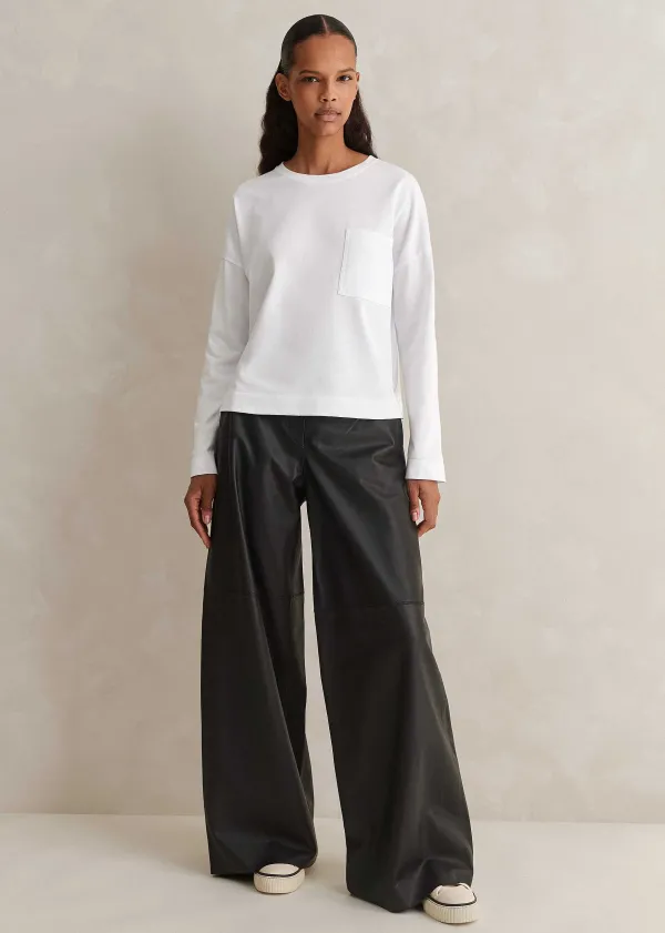 ME+EM Pocket Detail Boxy Long Sleeve Top | Women T-Shirts