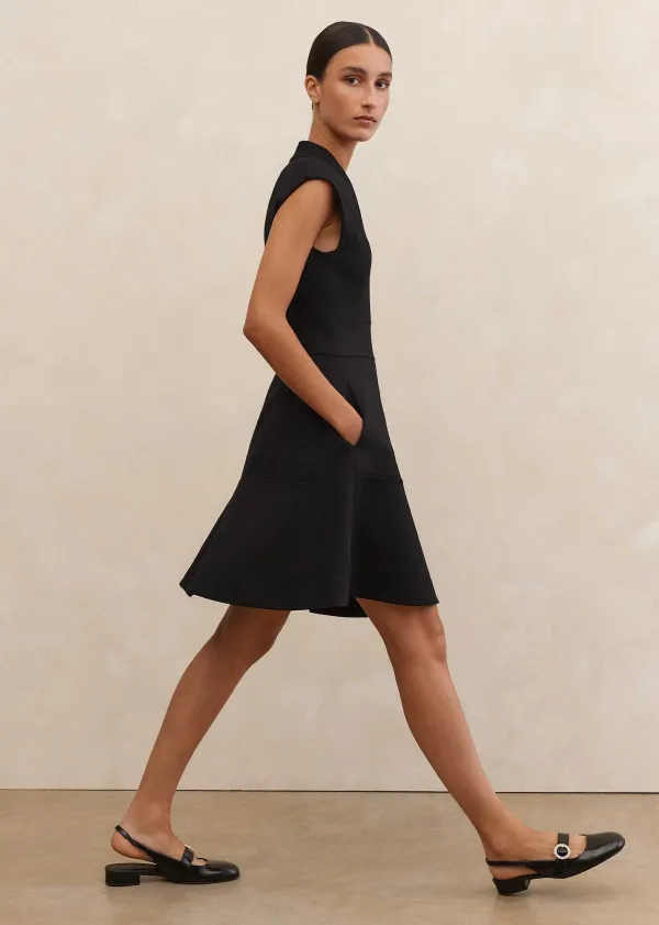 ponte_cap_sleeve_fit_and_flare_dress_4.webp ME+EM Ponte Cap Sleeve Fit And Flare Dress | Women Short Dresses