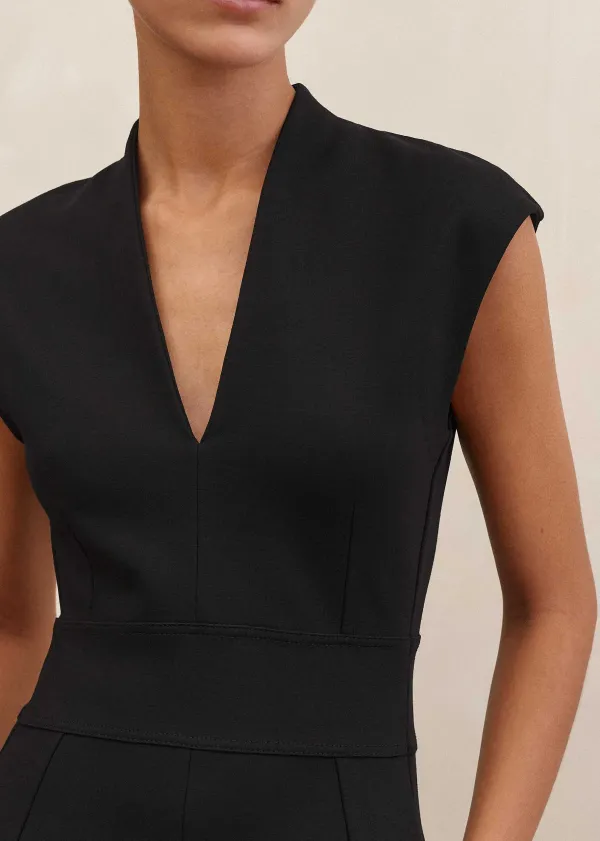 ponte_cap_sleeve_fit_and_flare_dress_5.webp ME+EM Ponte Cap Sleeve Fit And Flare Dress | Women Short Dresses