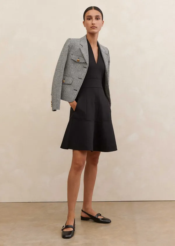 ponte_cap_sleeve_fit_and_flare_dress_6.webp ME+EM Ponte Cap Sleeve Fit And Flare Dress | Women Short Dresses