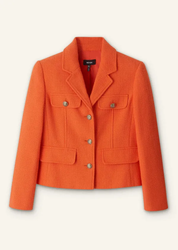 ME+EM Pop Tweed Bracelet Sleeve Jacket | Women Crop Jackets