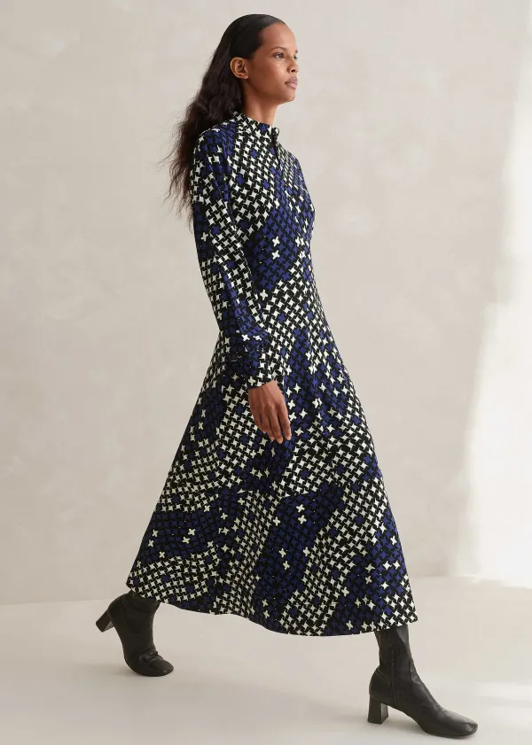 printed_ponte_balloon_sleeve_maxi_dress_6.webp ME+EM Printed Ponte Balloon Sleeve Maxi Dress | Women Maxi Dresses