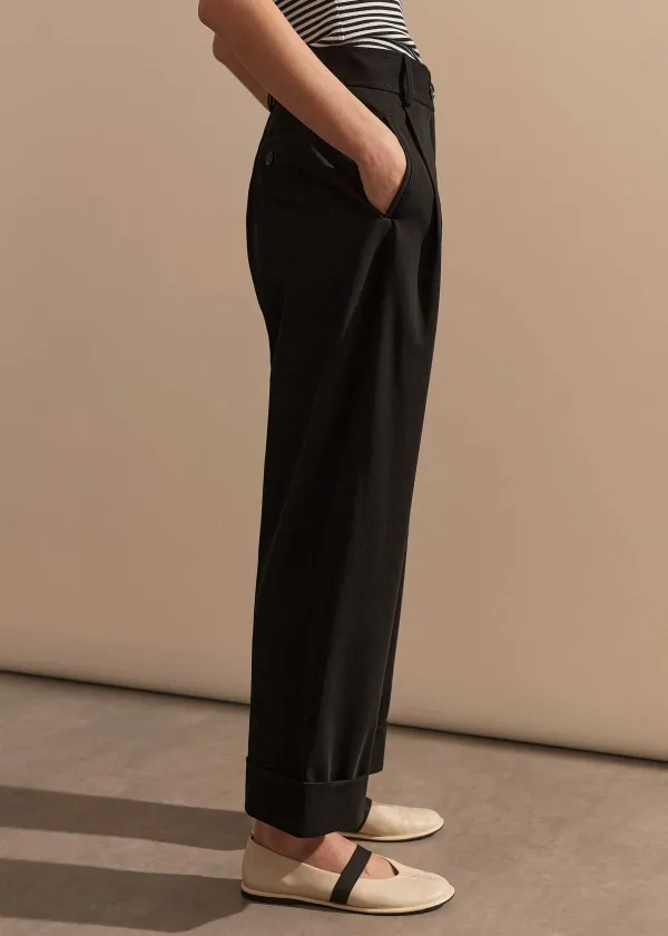 ME+EM Relaxed Tapered Turn-Up Trouser | Women Tapered Trousers