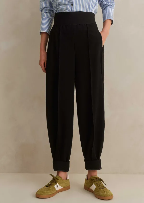 rib_waist_fluid_tapered_trouser_2.webp ME+EM Rib Waist Fluid Tapered Trouser | Women Tapered Trousers