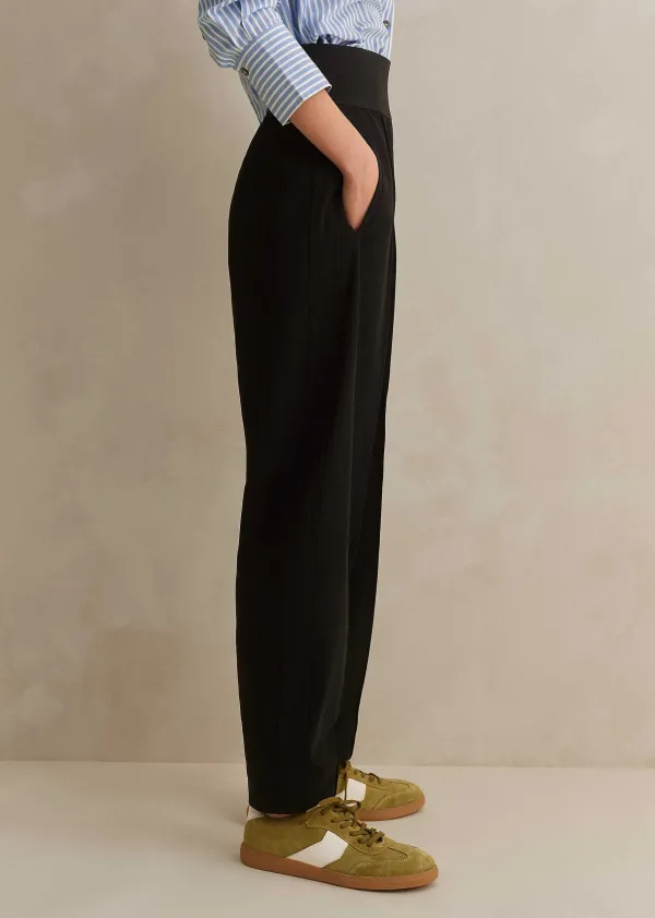 rib_waist_fluid_tapered_trouser_3.webp ME+EM Rib Waist Fluid Tapered Trouser | Women Tapered Trousers