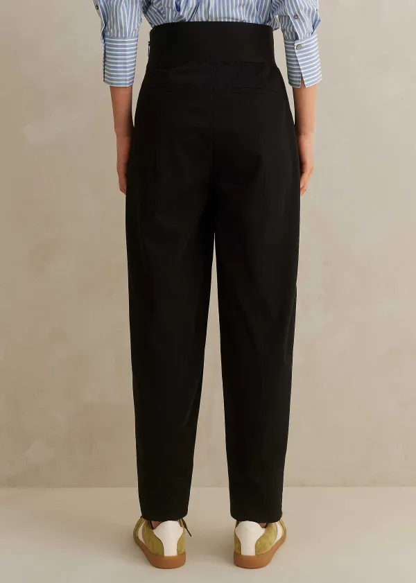 rib_waist_fluid_tapered_trouser_4.webp ME+EM Rib Waist Fluid Tapered Trouser | Women Tapered Trousers