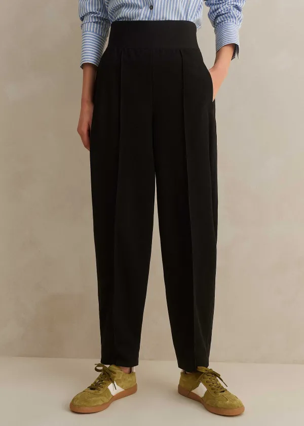 rib_waist_fluid_tapered_trouser_5.webp ME+EM Rib Waist Fluid Tapered Trouser | Women Tapered Trousers
