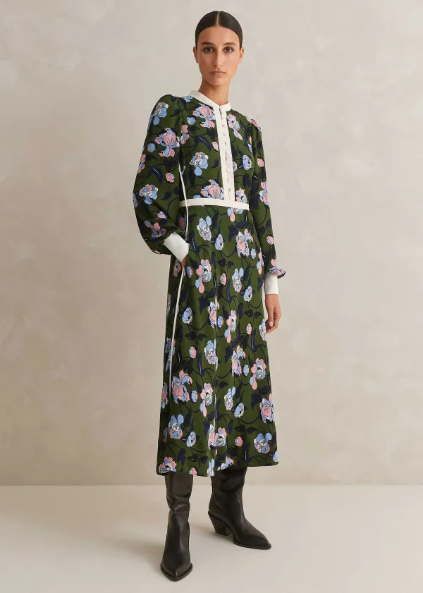 rose_print_panelled_midi_dress_4.webp ME+EM Rose Print Panelled Midi Dress | Women Midi Dresses