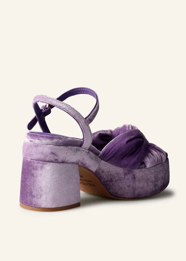 ME+EM Ruched Velvet Knot Platform | Women Heels