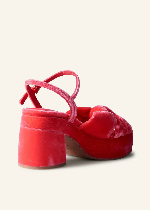 ME+EM Ruched Velvet Knot Platform | Women Heels