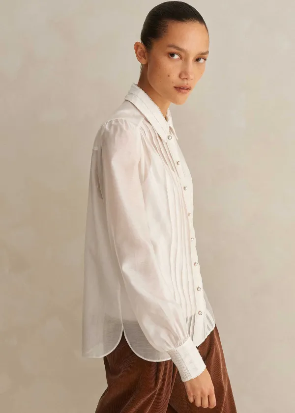 ME+EM Scallop Pleat Detail Blouse + Cami | Women Blouses