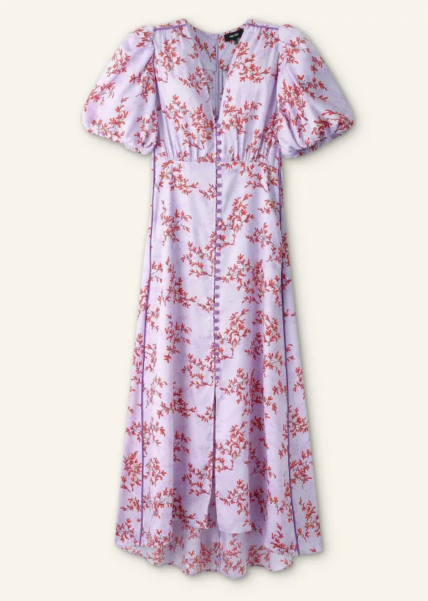 ME+EM Shadow Berry Print Midi Tea Dress | Women Midi Dresses