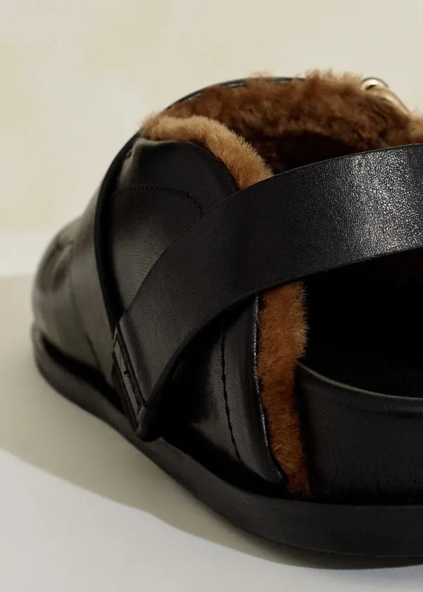 ME+EM Shearling Buckle Clog | Women Flat Shoes