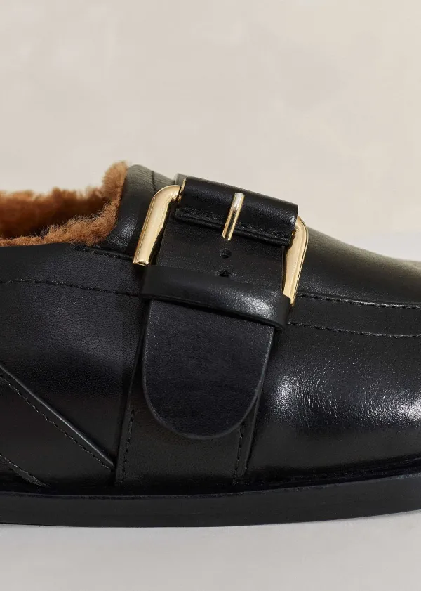 ME+EM Shearling Buckle Clog | Women Flat Shoes