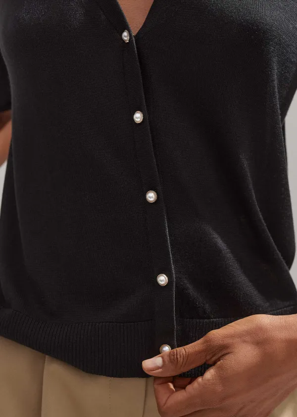 silk_buttonthrough_pouf_sleeve_knit_top_4.webp ME+EM Silk Button-Through Pouf Sleeve Knit Top | Women City Break Solutions