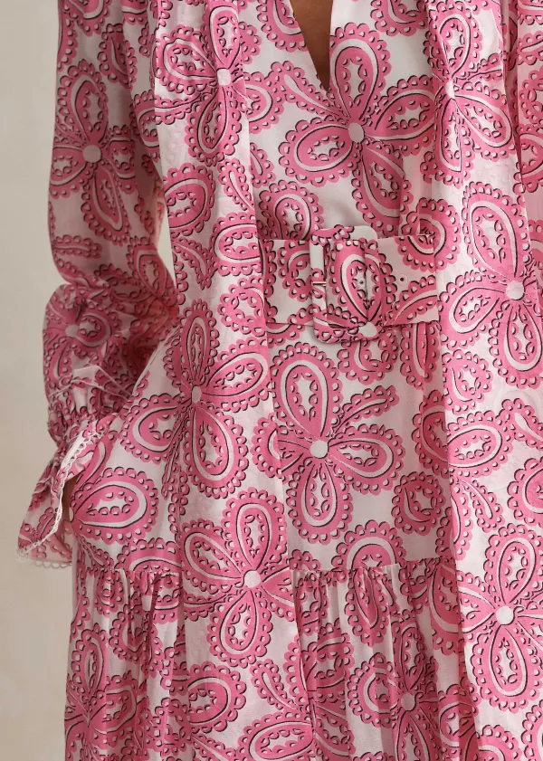 silk_cotton_flower_print_midi_dress__belt_7.webp ME+EM Silk Cotton Flower Print Midi Dress + Belt | Women Midi Dresses