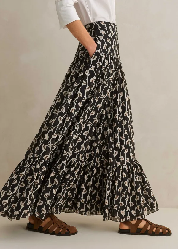 silk_cotton_ginko_leaf_print_skirt__belt_6.webp ME+EM Silk Cotton Ginko Leaf Print Skirt + Belt | Women Skirts