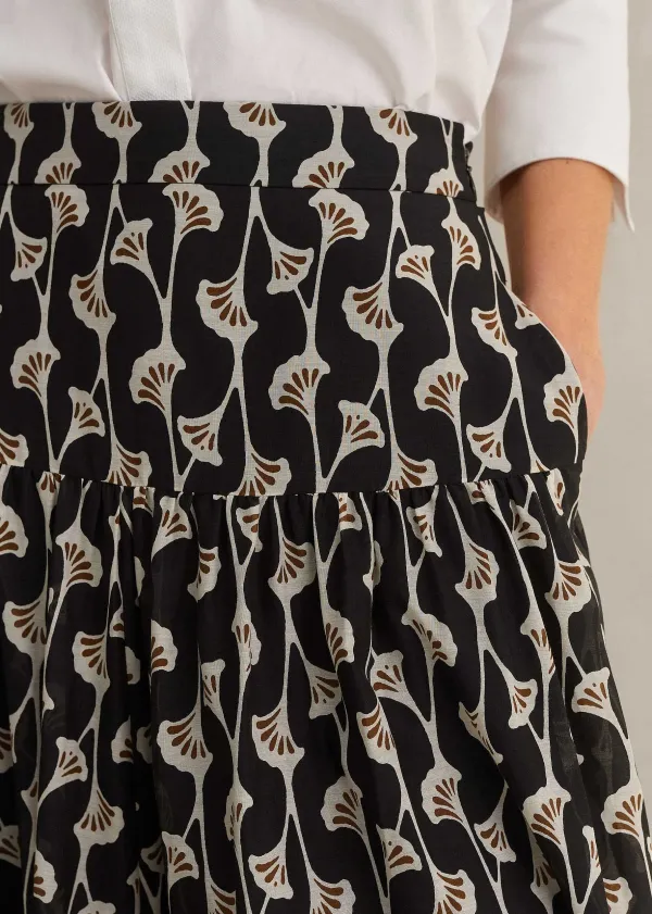 silk_cotton_ginko_leaf_print_skirt__belt_7.webp ME+EM Silk Cotton Ginko Leaf Print Skirt + Belt | Women Skirts