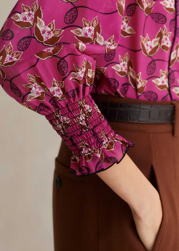 silk_cotton_waterlily_print_blouse_3.webp ME+EM Silk Cotton Waterlily Print Blouse | Women Blouses