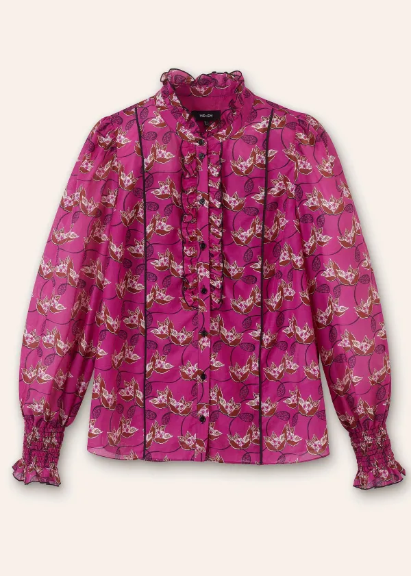 silk_cotton_waterlily_print_blouse_4.webp ME+EM Silk Cotton Waterlily Print Blouse | Women Blouses