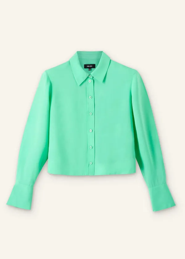 ME+EM Silk Cropped Shirt | Women Shirts