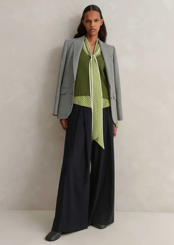 ME+EM Silk Daisy Flower Print Top + Scarf | Women Blouses