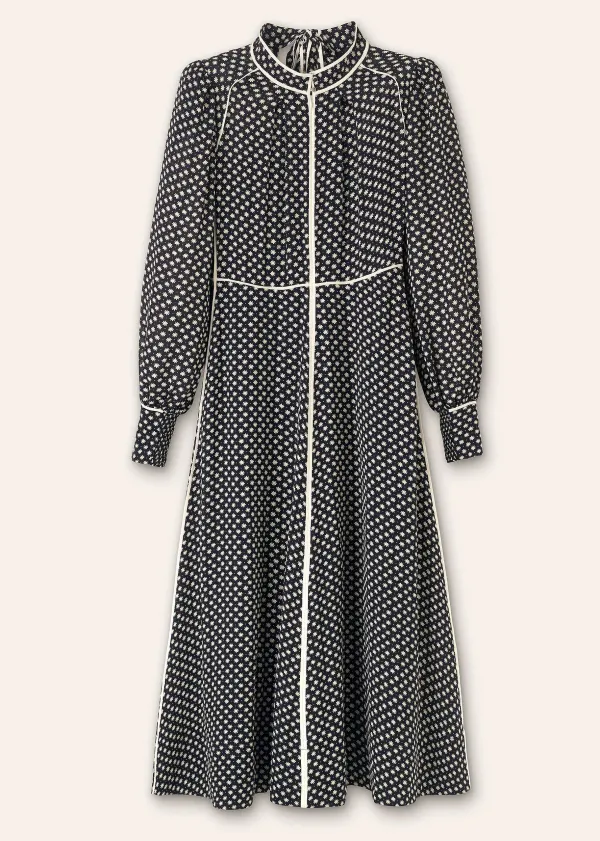 ME+EM Silk Daisy Polka Dot Print Maxi Dress | Women Maxi Dresses