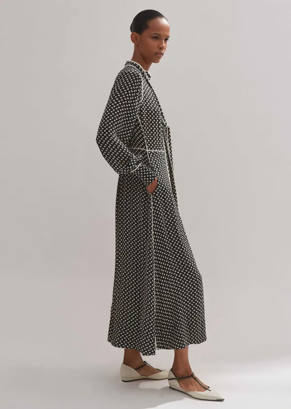 ME+EM Silk Daisy Polka Dot Print Maxi Dress | Women Maxi Dresses