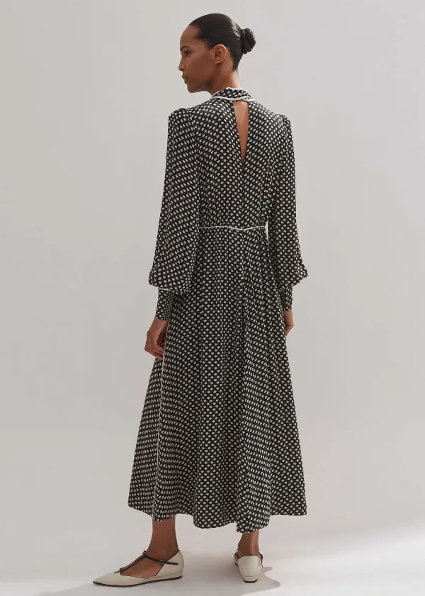 silk_daisy_polka_dot_print_maxi_dress_2.webp ME+EM Silk Daisy Polka Dot Print Maxi Dress | Women Maxi Dresses