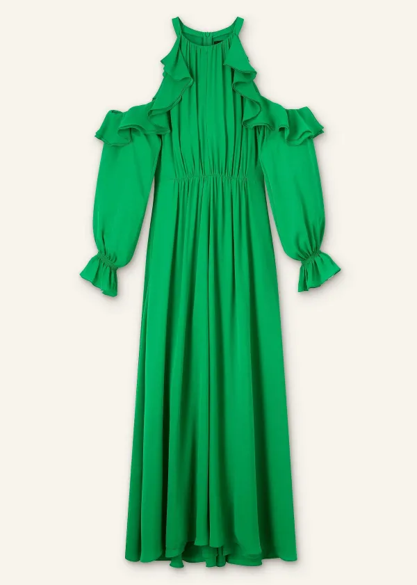 ME+EM Silk Exposed Shoulder Maxi Dress + Belt | Women Maxi Dresses