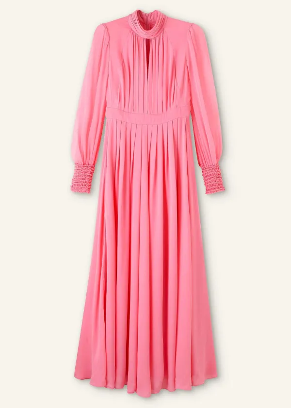 ME+EM Silk Full-Length Dress With Corsage + Belt | Women Maxi Dresses