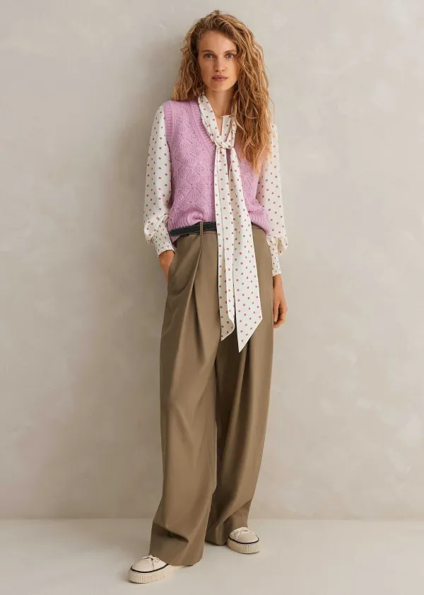 silk_halo_spot_print_pussybow_blouse_4.webp ME+EM Silk Halo Spot Print Pussybow Blouse | Women Blouses