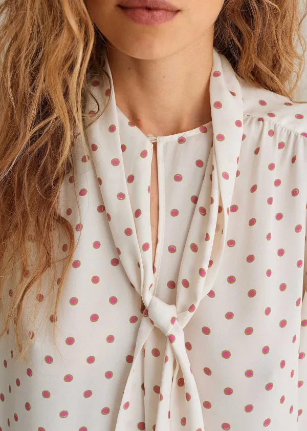 silk_halo_spot_print_pussybow_blouse_5.webp ME+EM Silk Halo Spot Print Pussybow Blouse | Women Blouses
