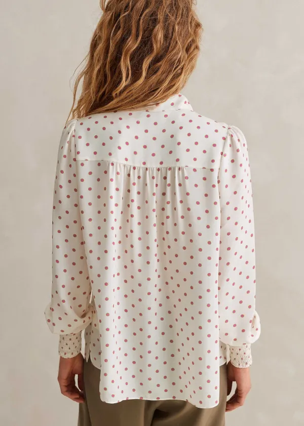 silk_halo_spot_print_pussybow_blouse_7.webp ME+EM Silk Halo Spot Print Pussybow Blouse | Women Blouses