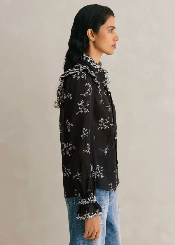 silk_organza_cherry_blossom_print_blouse_2.webp ME+EM Silk Organza Cherry Blossom Print Blouse | Women Blouses