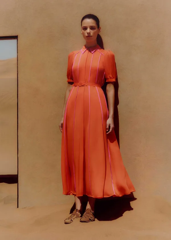 silk_short_sleeve_maxi_dress__belt_2.webp ME+EM Silk Short Sleeve Maxi Dress + Belt | Women Maxi Dresses