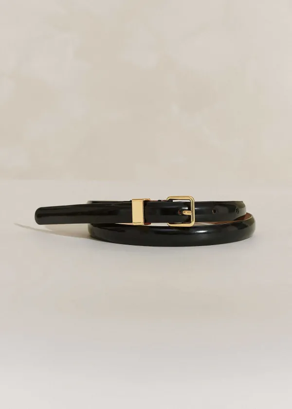 ME+EM Skinny Smooth Leather Belt | Women Belts And Jewellery