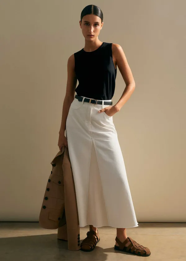 ME+EM Slub Crew Neck Swing Vest | Women T-Shirts