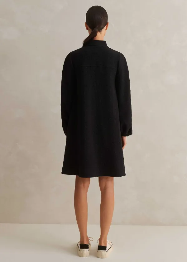 sporty_jacquard_zip_up_swing_dress_2.webp ME+EM Sporty Jacquard Zip Up Swing Dress | Women Long Sleeve Dresses