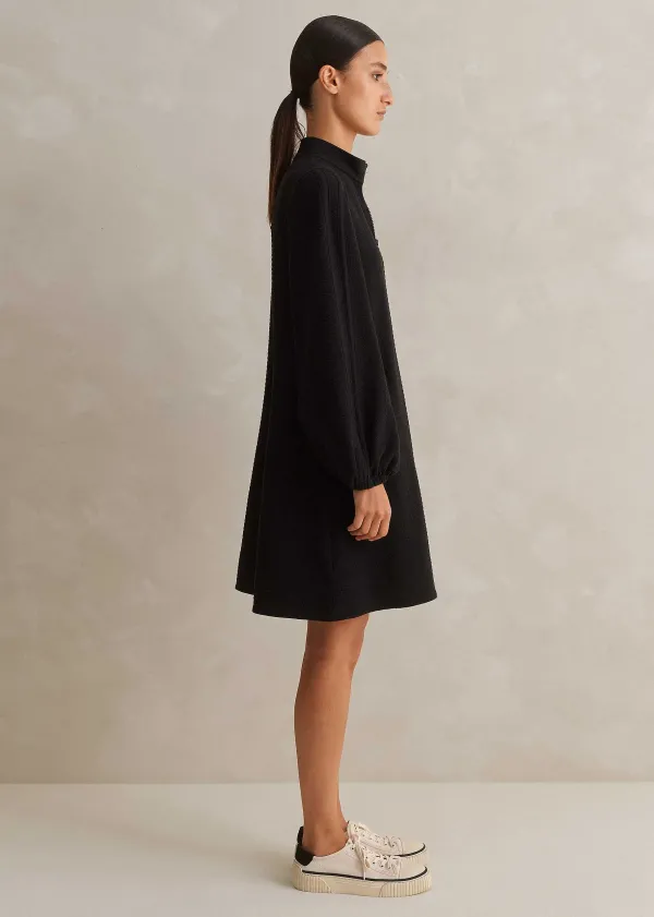 sporty_jacquard_zip_up_swing_dress_6.webp ME+EM Sporty Jacquard Zip Up Swing Dress | Women Long Sleeve Dresses
