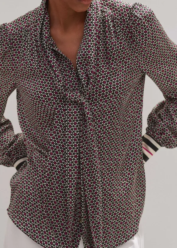 star_flower_print_pussybow_blouse_4.webp ME+EM Star Flower Print Pussybow Blouse | Women Blouses