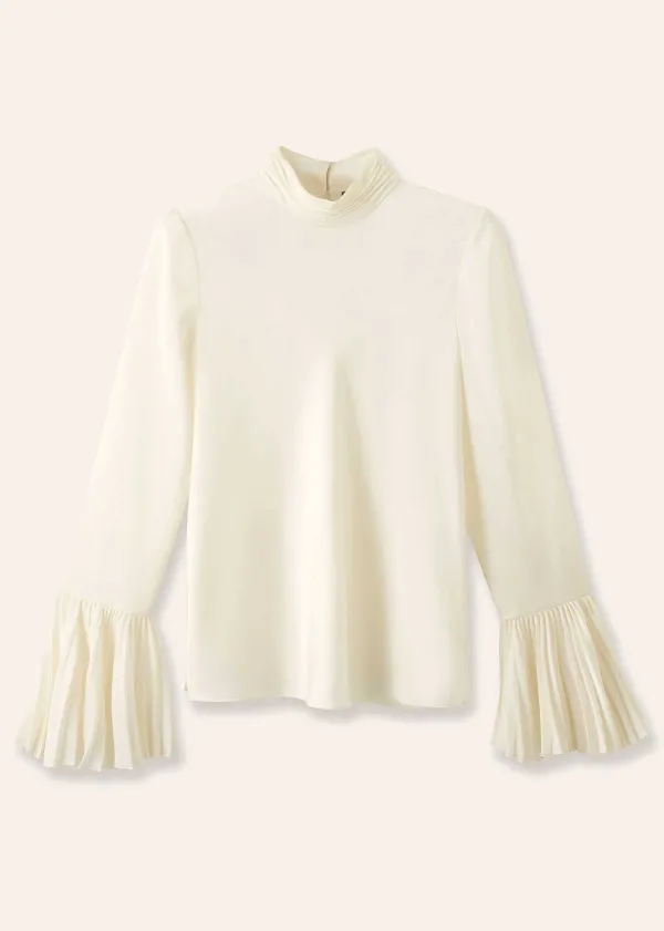 ME+EM Statement Pleat Sleeve Top | Women Layering Tops
