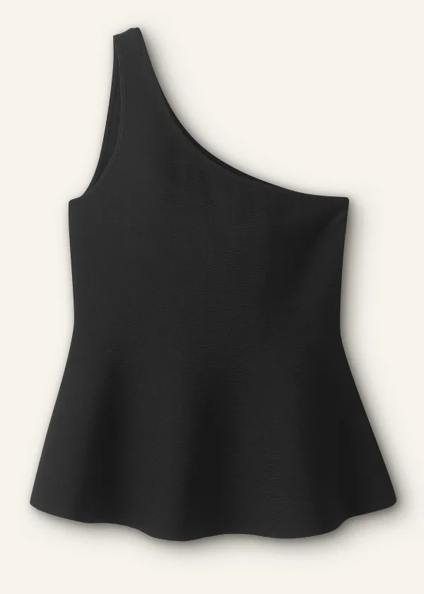 ME+EM Structured One Shoulder Peplum Knit Top | Women Occasionwear