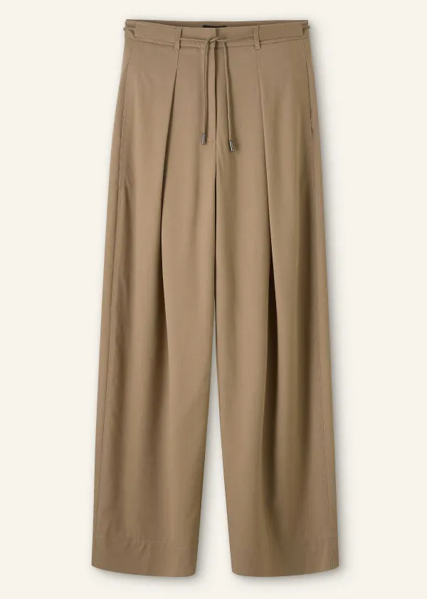 ME+EM Tailored Wide Tapered Trouser + Belt | Women Wide-Leg Trousers