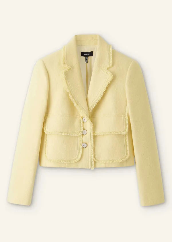 ME+EM Textured Cotton-Blend Crop Jacket | Women Crop Jackets