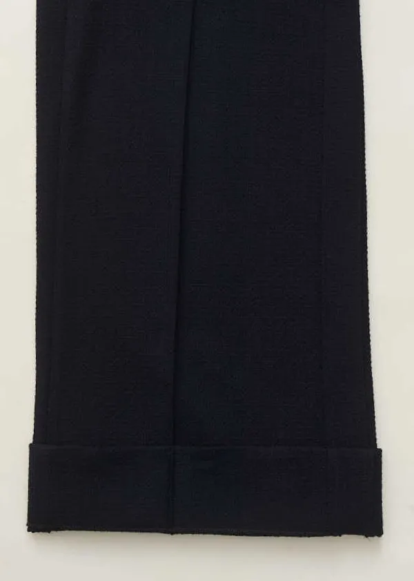 ME+EM Textured High-Waisted Wide-Leg Crop Trouser | Women Wide-Leg Trousers