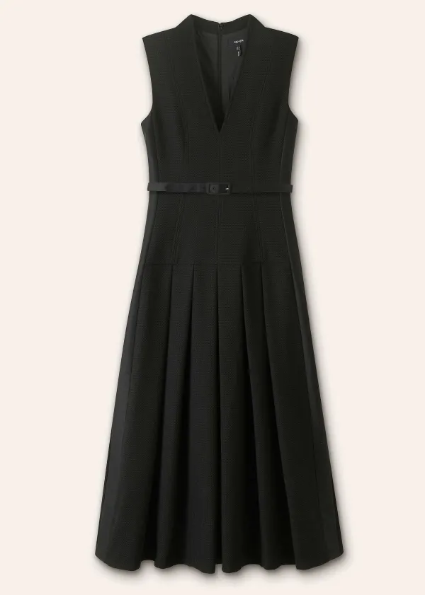 ME+EM Textured Midi Dress + Belt | Women Midi Dresses