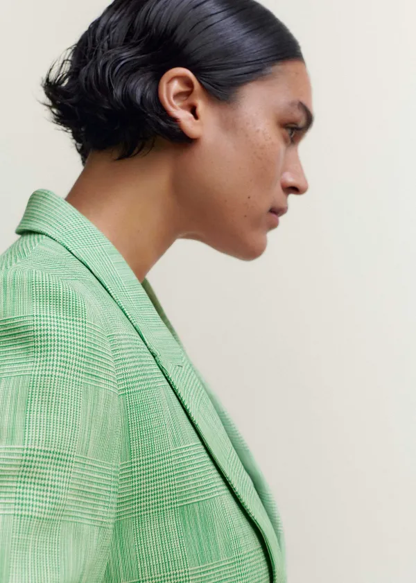 ME+EM Textured Prince Of Wales Check Blazer | Women Blazers