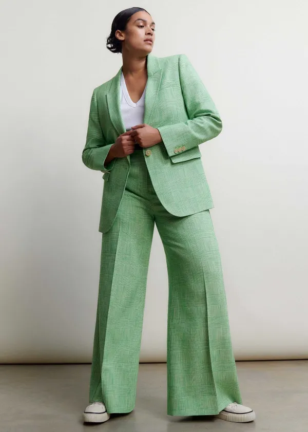 ME+EM Textured Prince Of Wales Check Blazer | Women Blazers