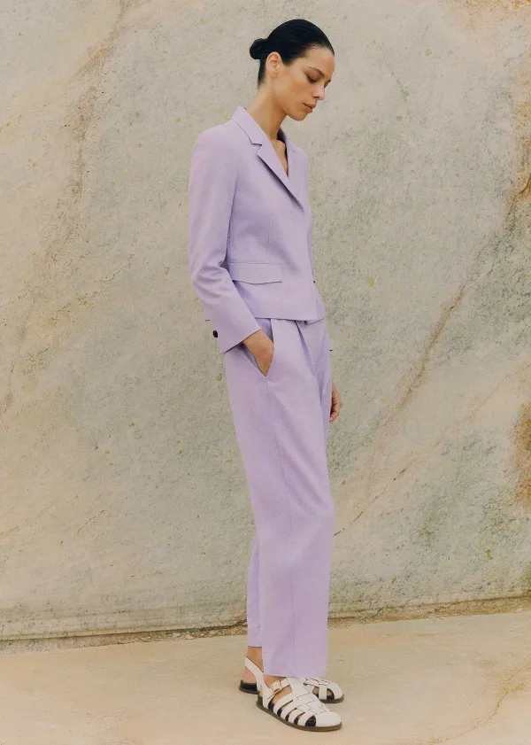 ME+EM Textured Short Fitted Contour Jacket | Women Blazers